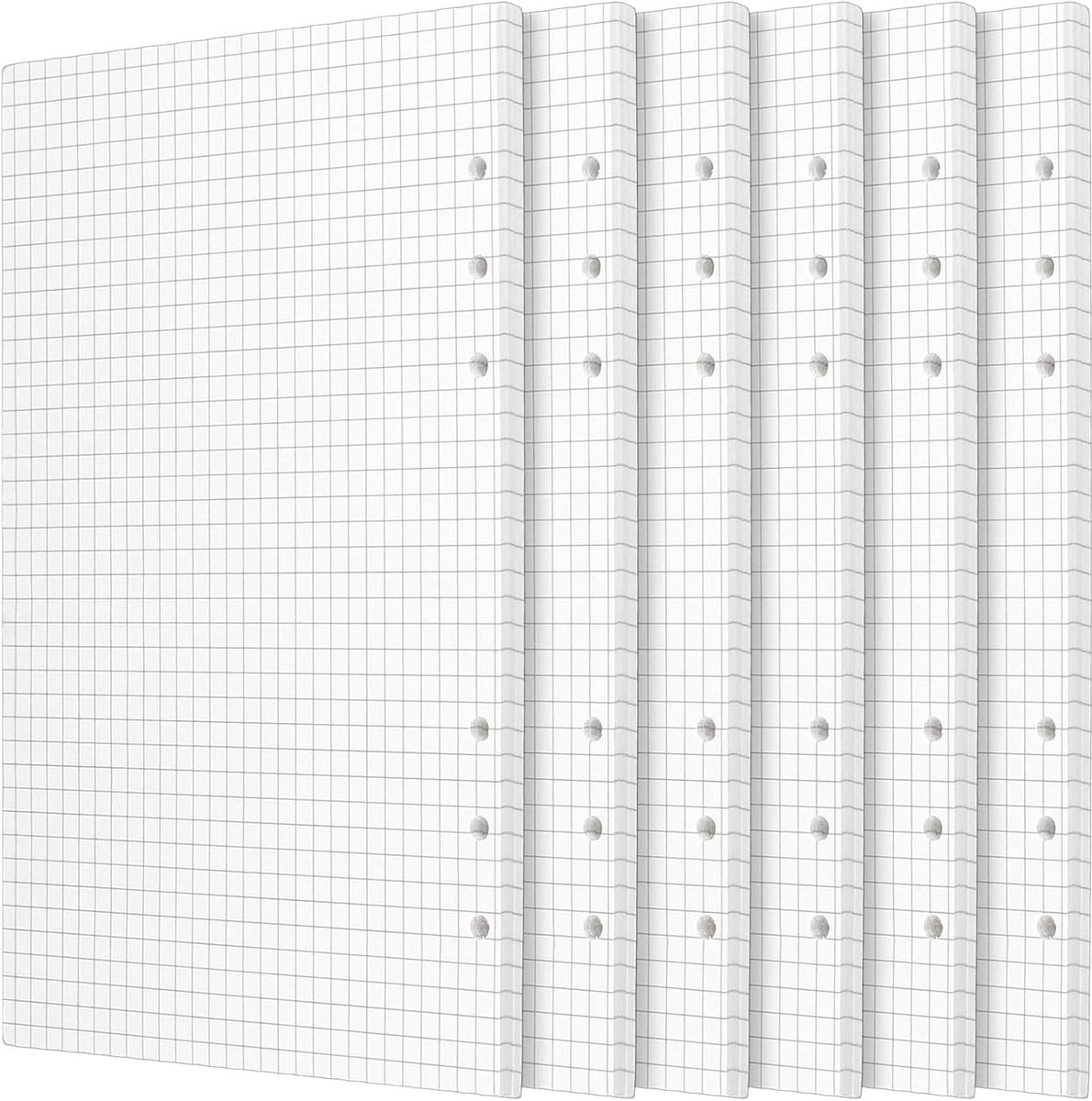 A5 Papier met Ruitpatroon, 540 Vellen, 6 Gaten, Geschikt voor Ringbanden en Notitieboeken, Planner Invoegen en Herfillen