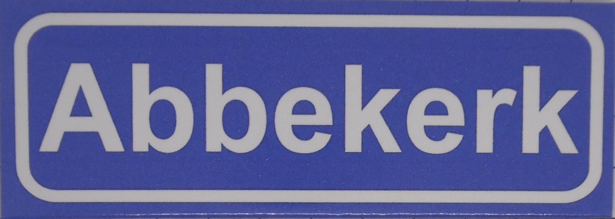 Souv© - koelkast magneet - plaatsnaam bord - kombord - souvenir - koelkastmagneetje - relatiegeschenk Abbekerk