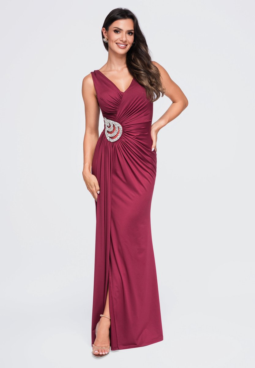 LARICA Jurk - Mouwloos - Rits - Effen Bordeaux S