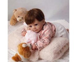 Ryoudavell - 18inch Levensechte Reborn Baby Pop Meisje - Volledig Lichaam Waterdicht ethyleen- Realistische Pasgeboren Speelgoedpop met Kleding en Accessoires