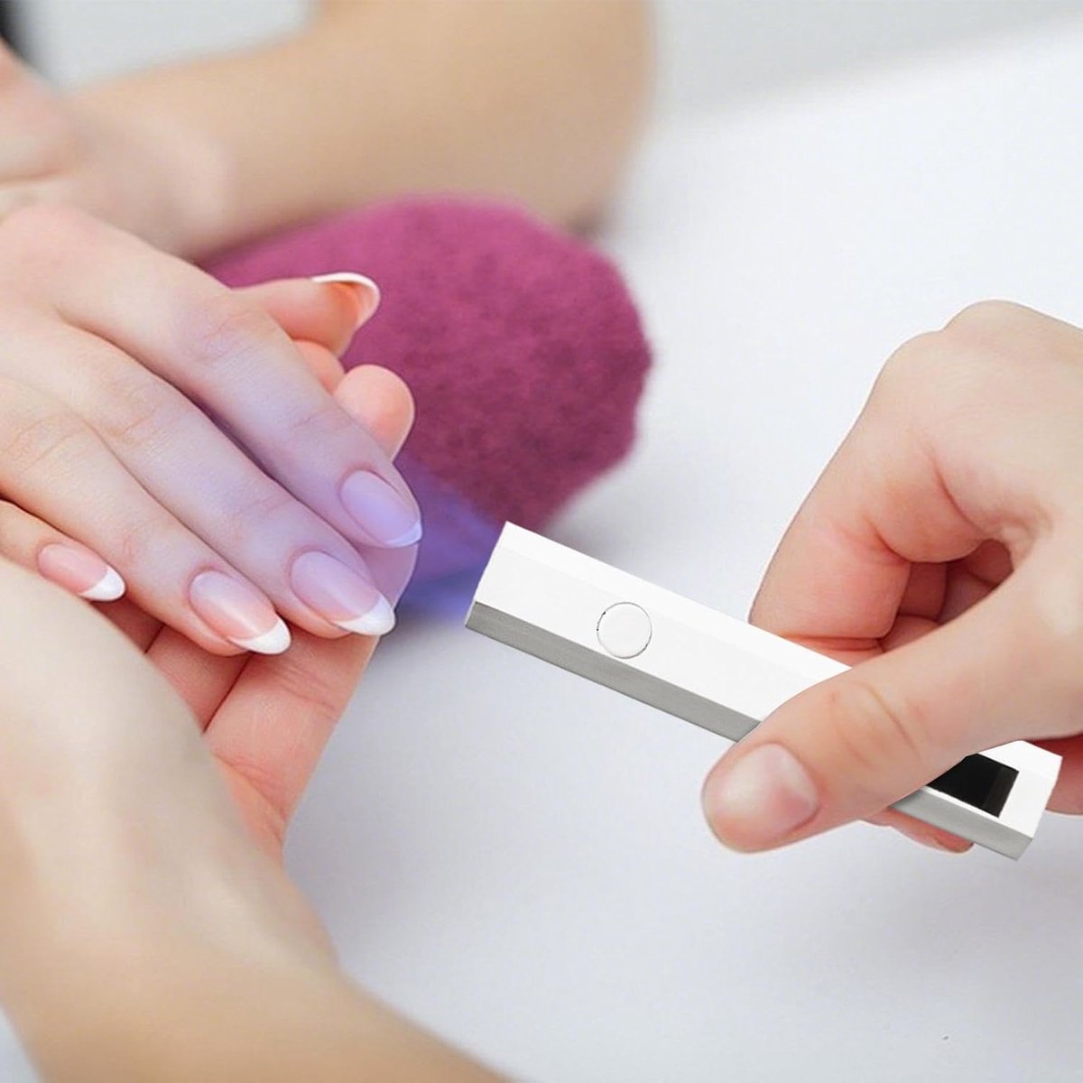 Draagbare UV - lamp voor gelnagels - compacte LED - nageldroger - sneldrogende nagellaklamp - digitaal display - draadloos ontwerp voor strass-lijm - voor salon, thuis en op reis - Mini Nagellamp - Draagbare Nagellamp - Nageldroger - nagel lamp - Wit — cadeau in Verzorging - foto 7