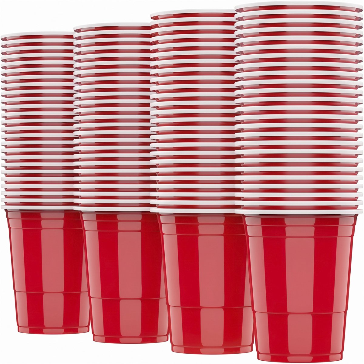Somstyle Beerpong Bekers - 100 Stuks - Party Red Cups 500 ML - Beer Pong Set - Rood