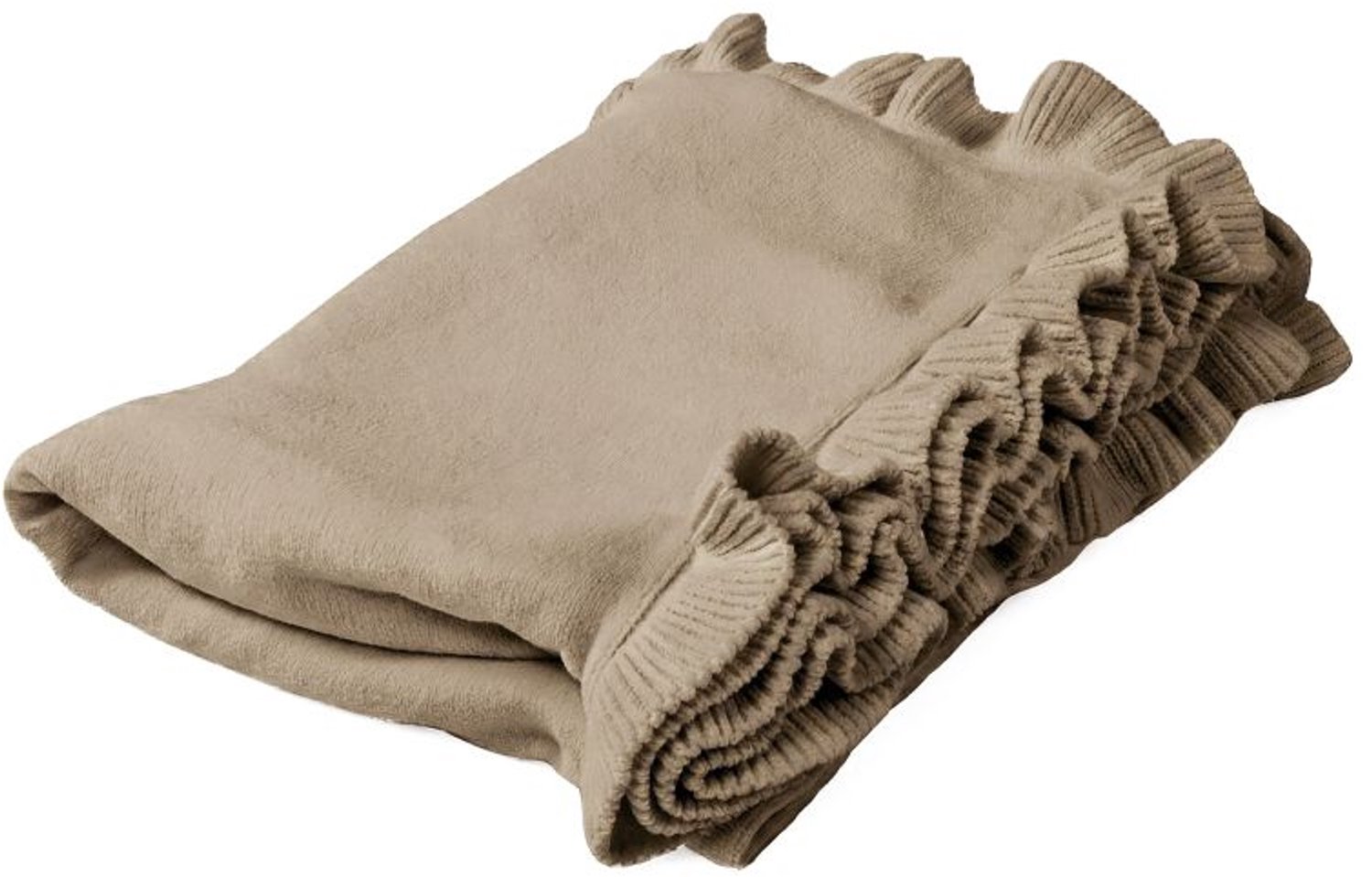 Tiseco Deken RUFFLETTE – Gebreid Plaid - 130x170 cm, taupe