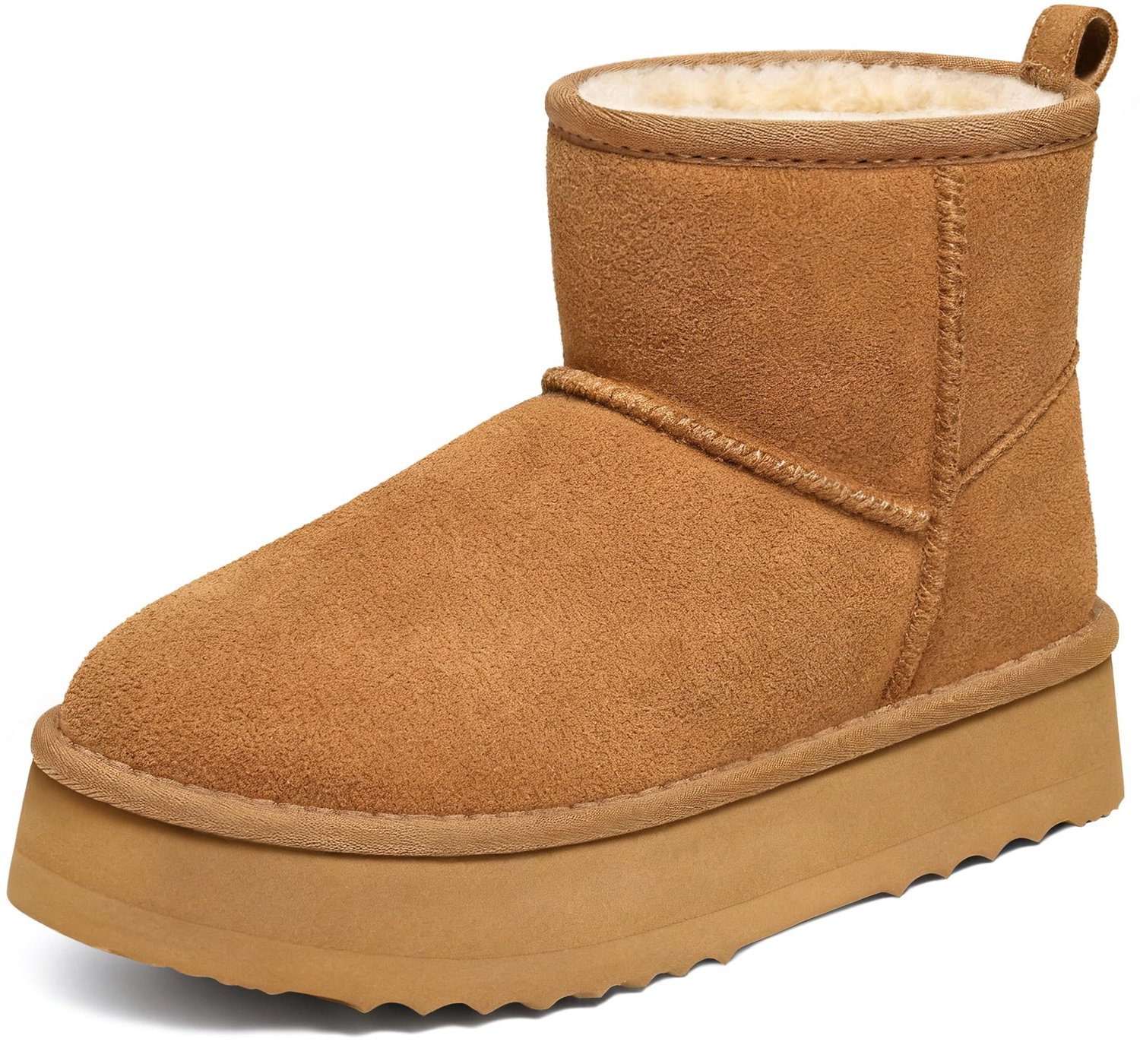 Olanly Dames Snowboots suède Boots Warme winterschoenen dames Antislip dikke zool Verdikte voering van imitatiewol – 41 Geschikt voor voetlengte van 26.04cm Kastanjebruin