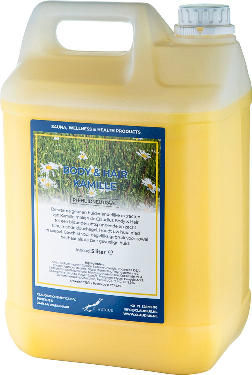 Claudius Body & Hair Kamille - 5 liter - showergel - navulling - voordeelverpakking