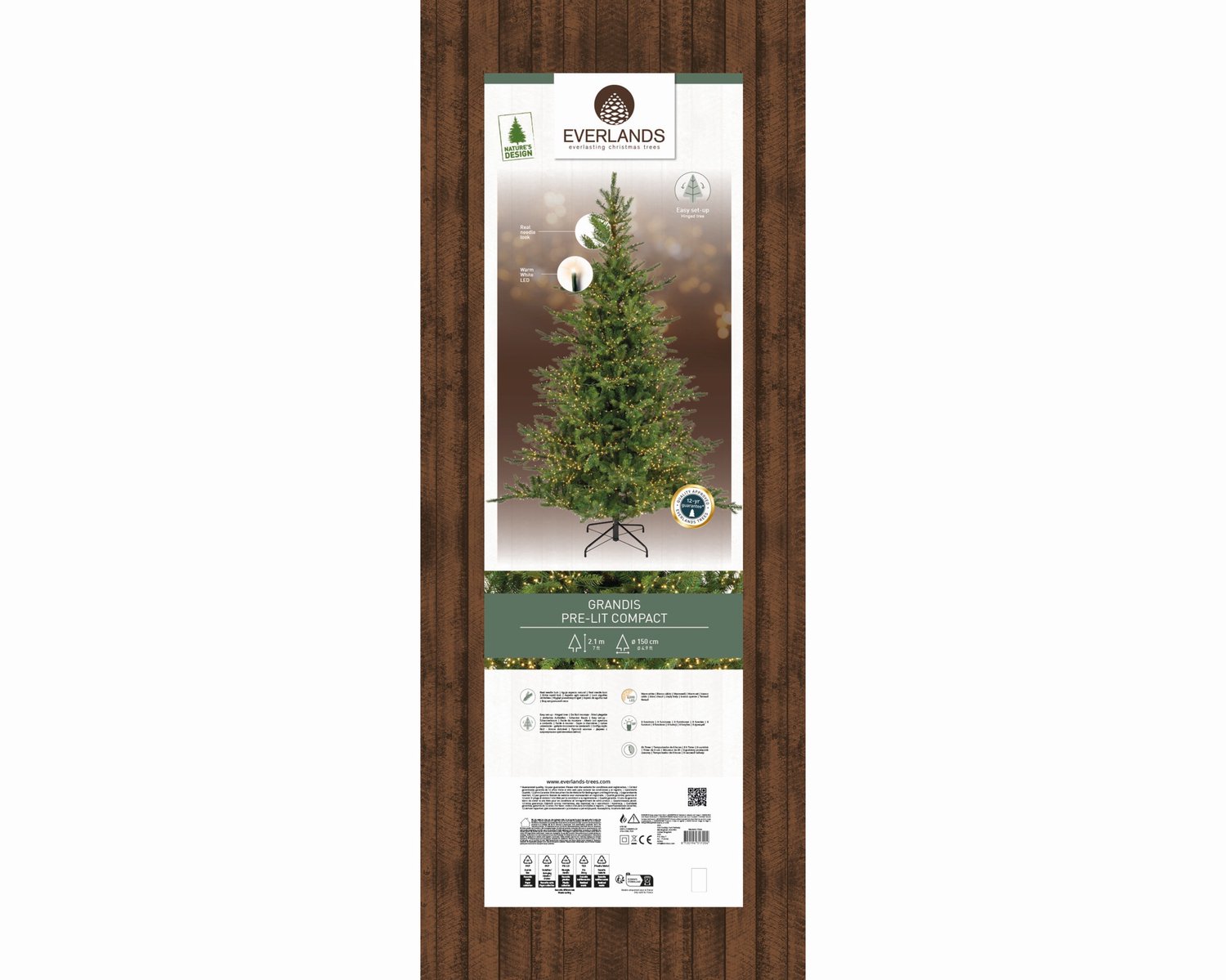 Everlands Grandis fir verlichte kunstkerstboom groen 210cm, 4200 lampjes – foto 2