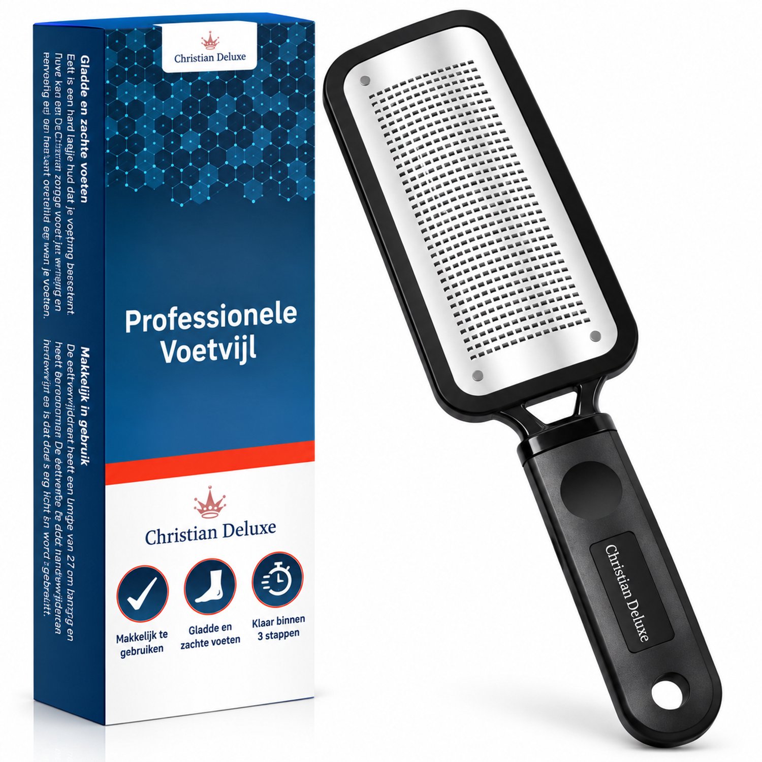 Bol.com Christian Deluxe® Professionele Eeltverwijderaar - Eeltvijl - Voetvijl - Eeltrasp aanbieding