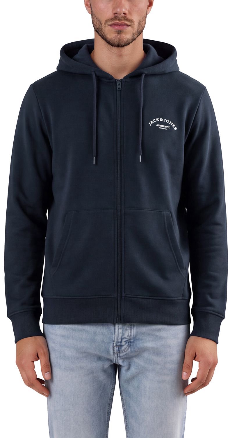 Jack & Jones Heren Sweatjack JJAUTHENTIC SWEAT ZIP HOOD regular fit Blauw XL Volwassenen Hoodiejacket - Sweatvest