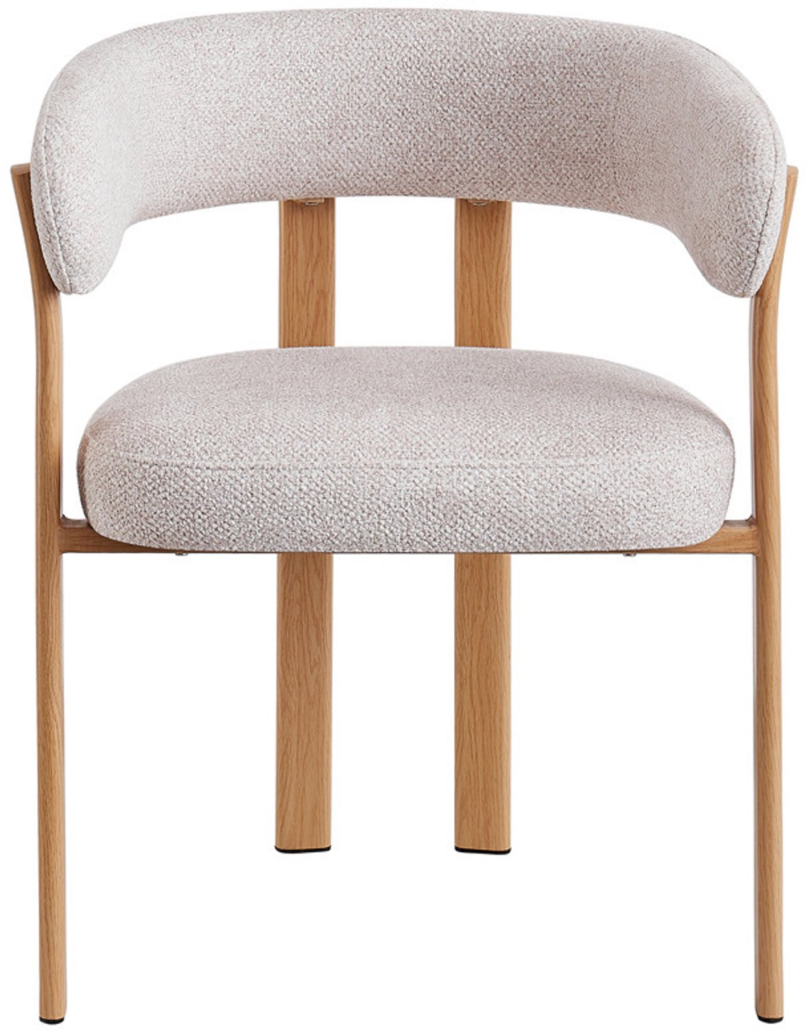 Rousseau Julia - Eetkamerstoel met armleuningen - Naturel - Stof Fabb Leo 23 - Beige - per stuk