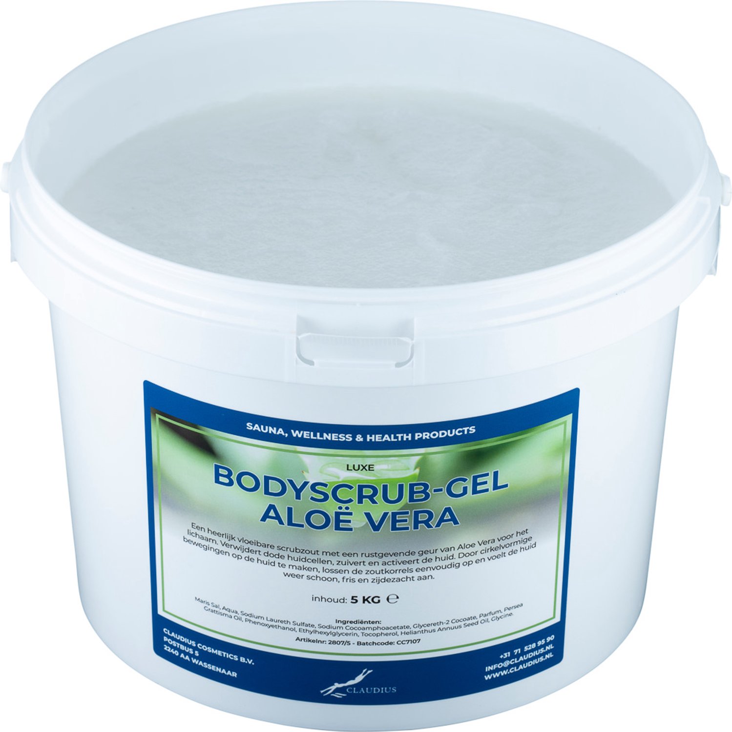 Claudius Luxe Verzorgende Bodyscrub-Gel Aloë Vera - 5 KG - Hydraterende Lichaamsscrub - Body Scrub