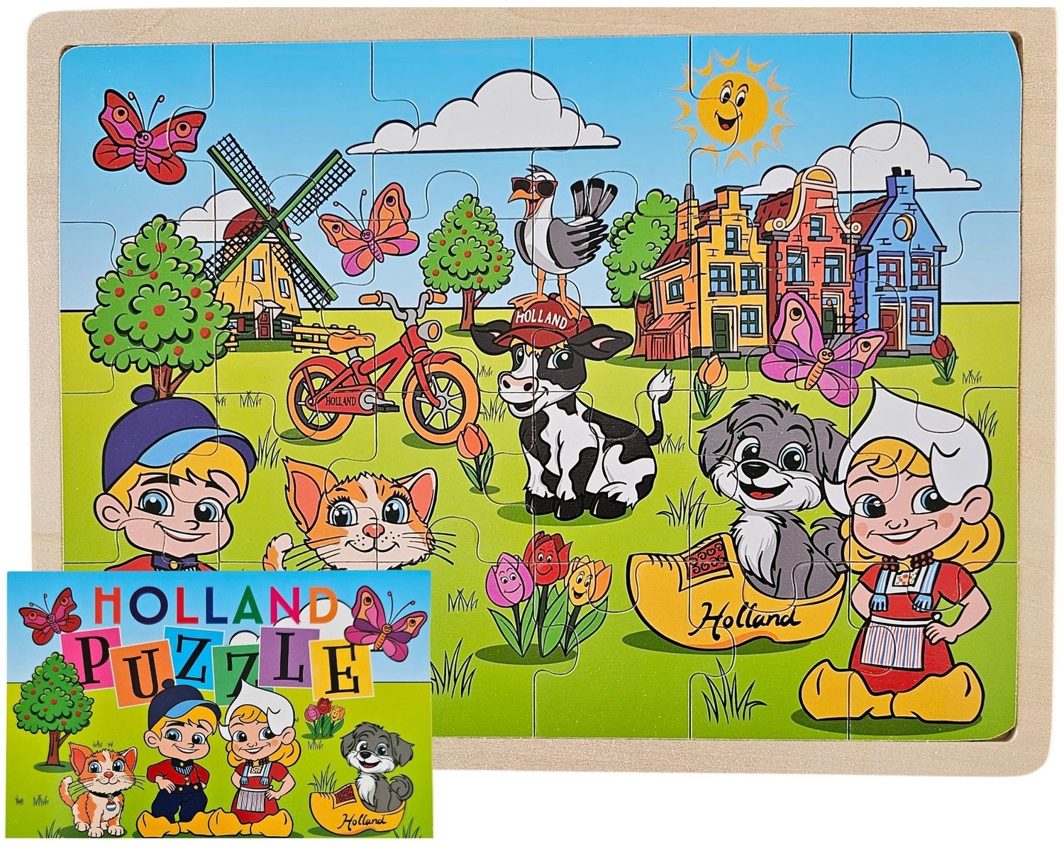 Houten kinderpuzzel - Typisch Hollands - Nederlandse afbeeldingen - Souvenir