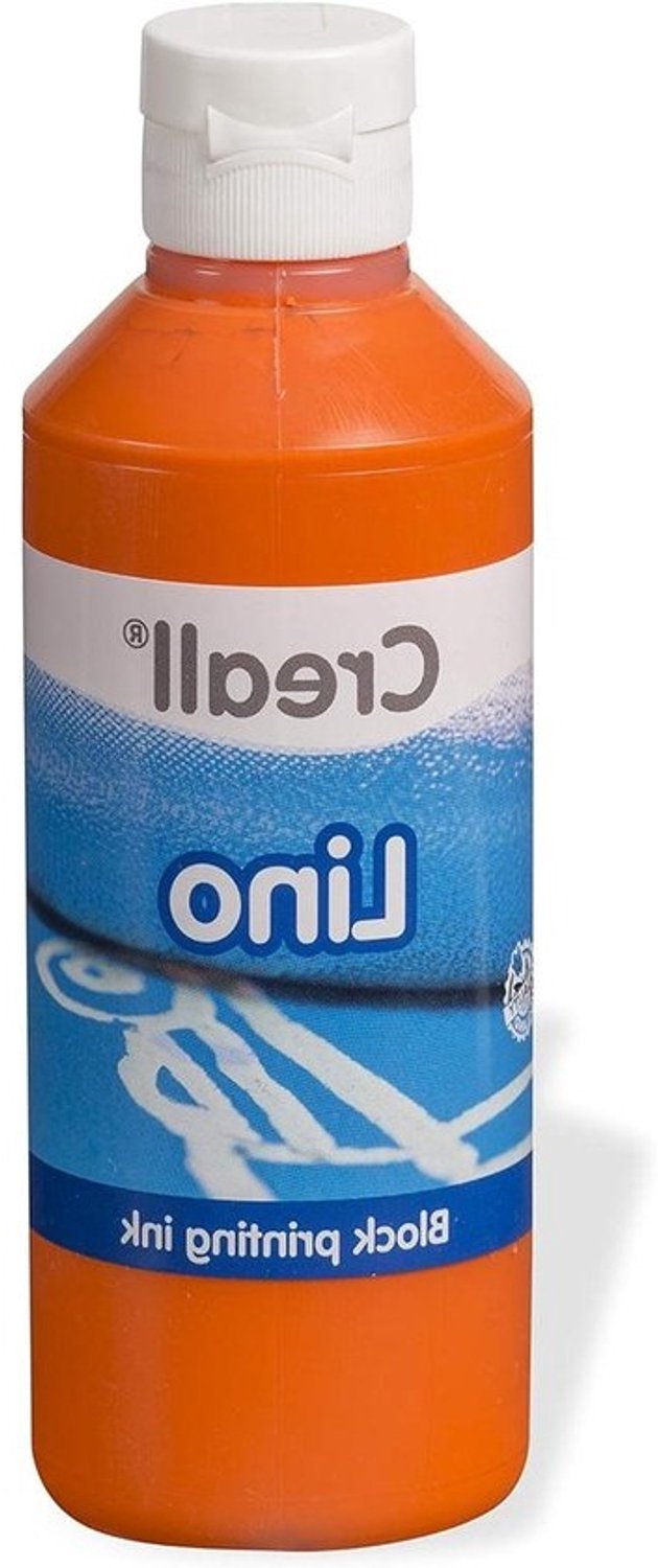 Linodrukverf - Verf voor linoleum - Drukken op linoleum - Op waterbasis - 250 ml - Oranje