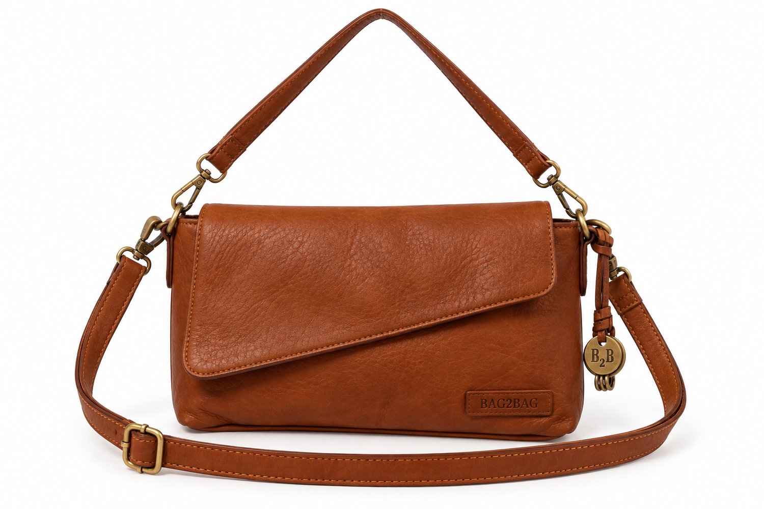 Bag2Bag Leren Schoudertas Dames Fogo Cognac