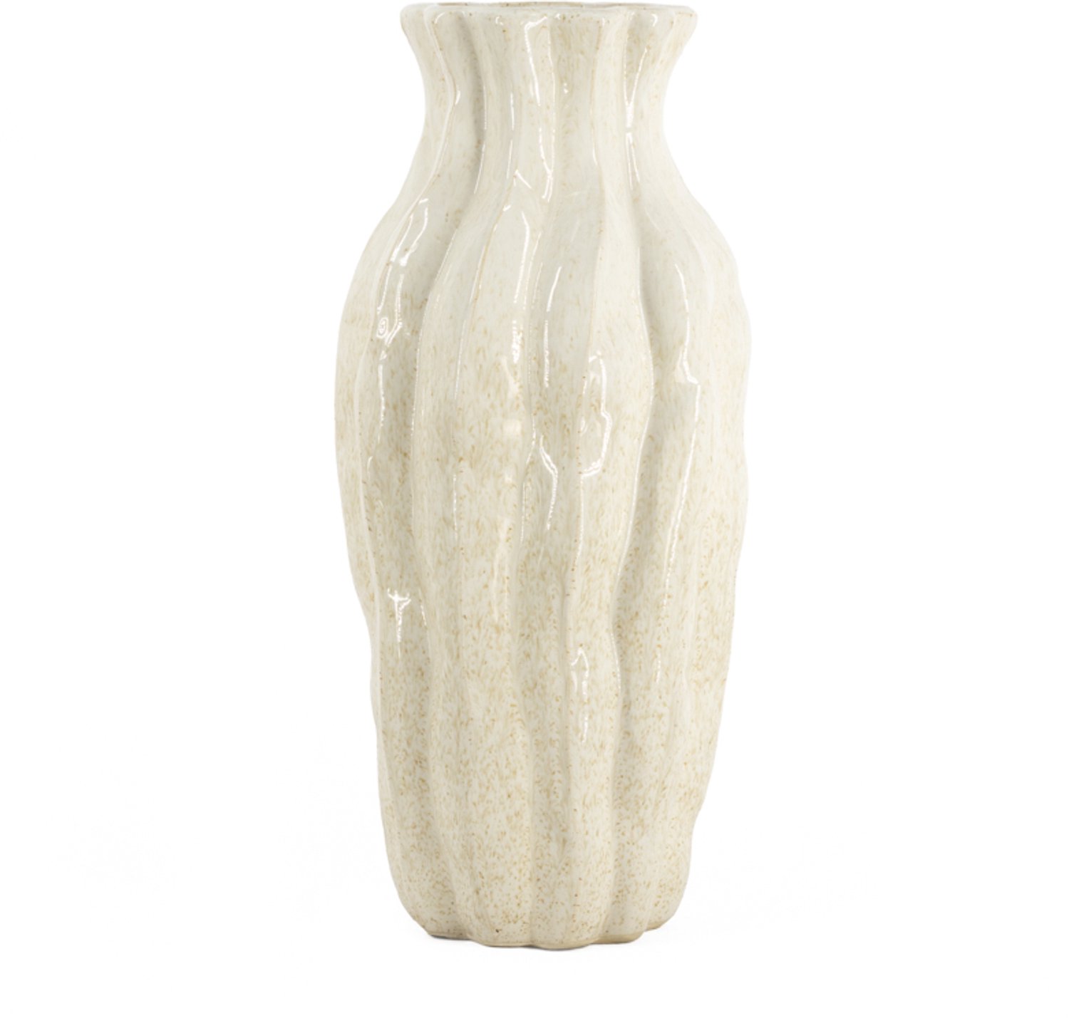 Aardewerk vaas Trunk M beige
