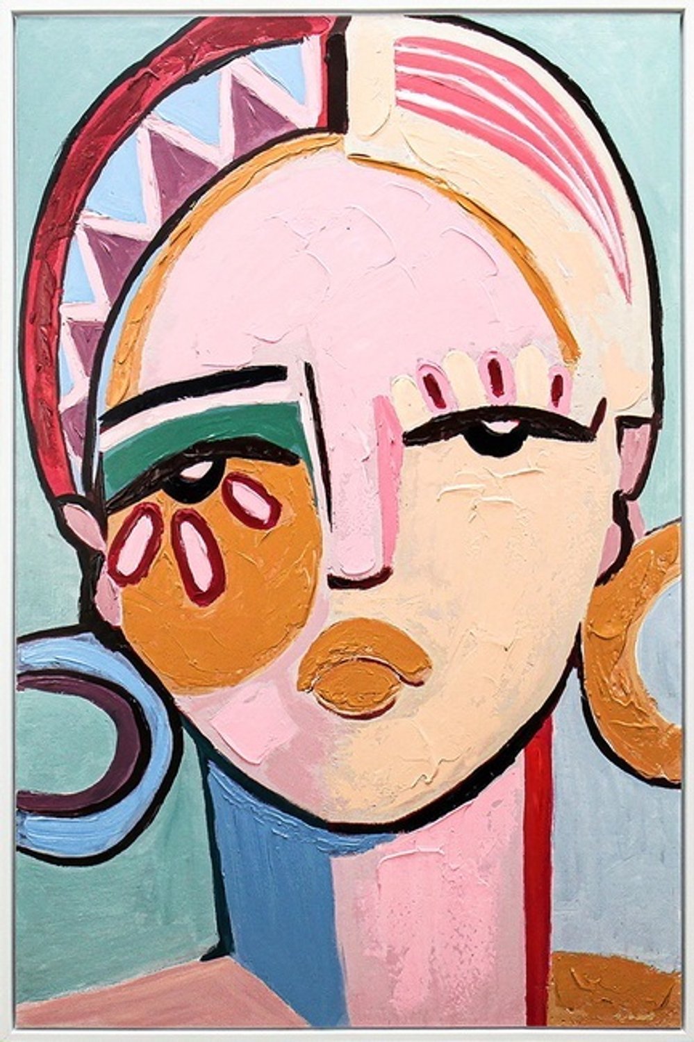 Schilderij vrouw modern 80x120cm