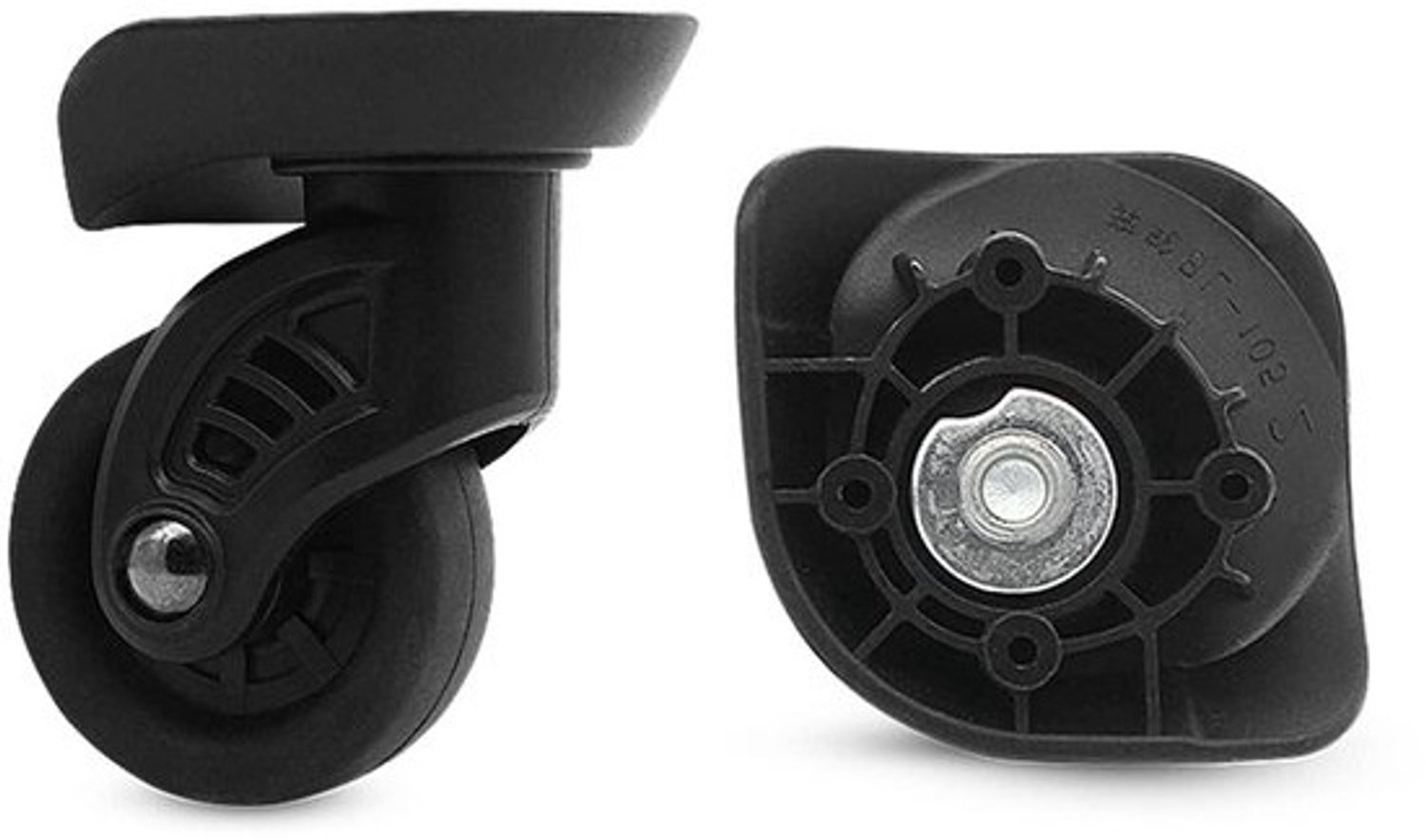 Kofferwielen - Vervangende onderdelen - Reisaccessoires - Set van twee - 48mm diameter - Zwart