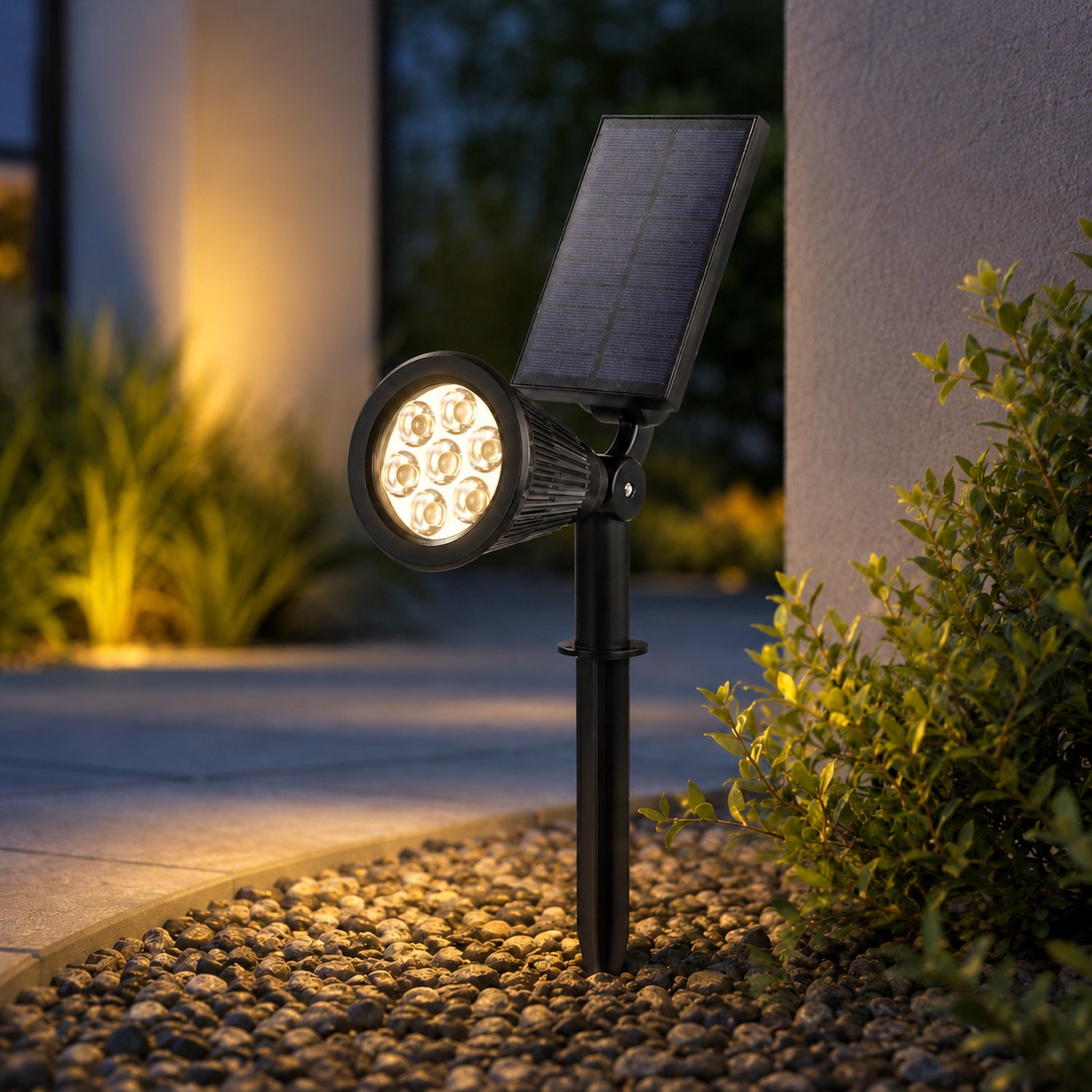 Bol.com Iplux® Solar LED Tuinspot Pro - Compact en krachtig - 240 lumen - Hoge Kwaliteit - Warm Wit - IP65 Waterproof aanbieding