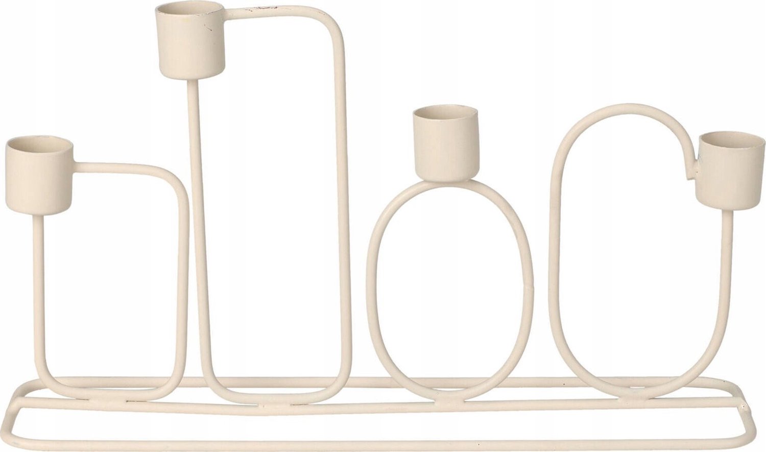 Home & Styling Collection Home Styling Collection metalen kandelaar voor 4 kaarsen - lichtgrijs, 27 x 15,7 cm