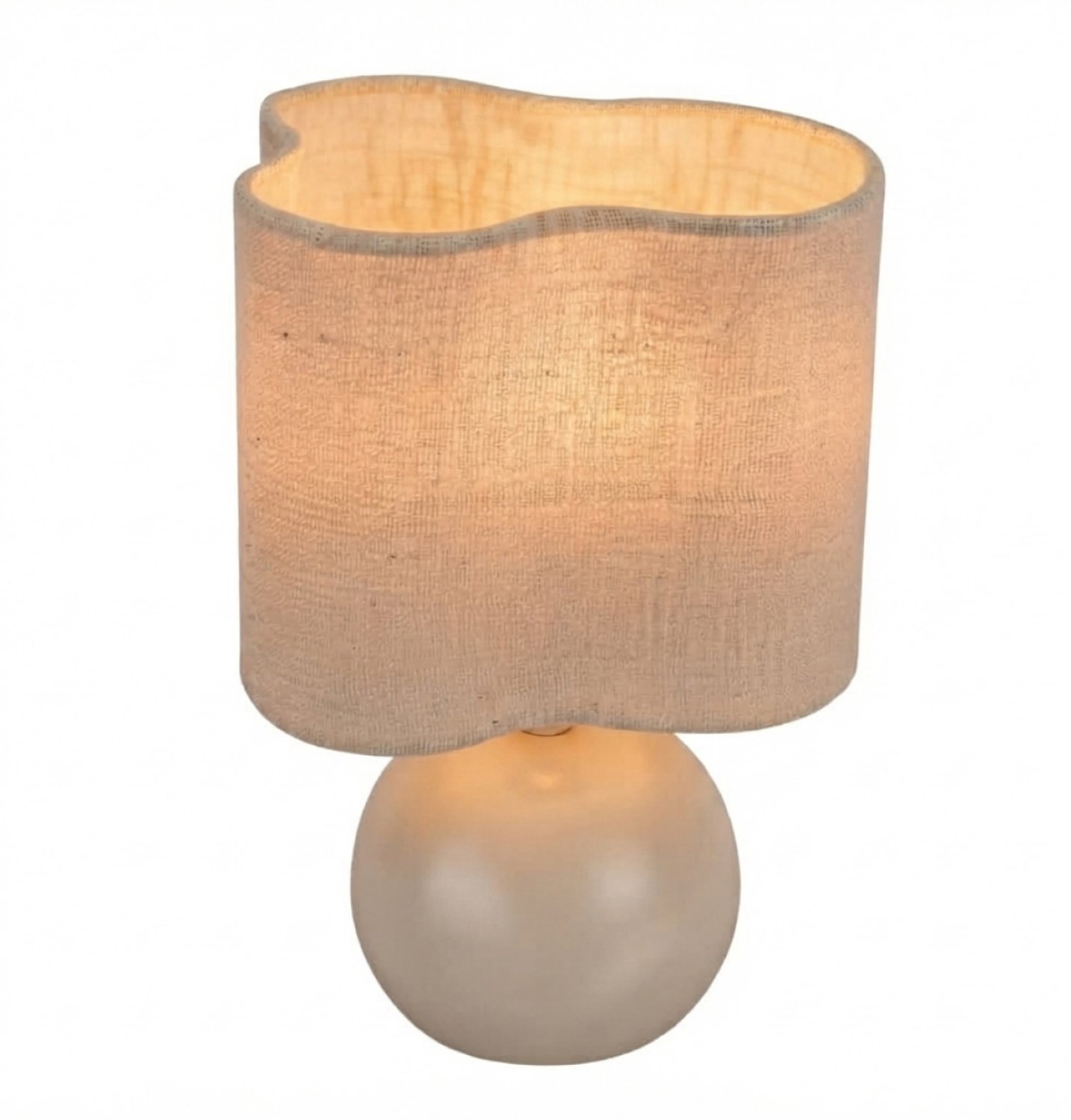 Chericoni Caspera Tafellamp - 1-lichts - Ø25 cm - Creme - Linnen