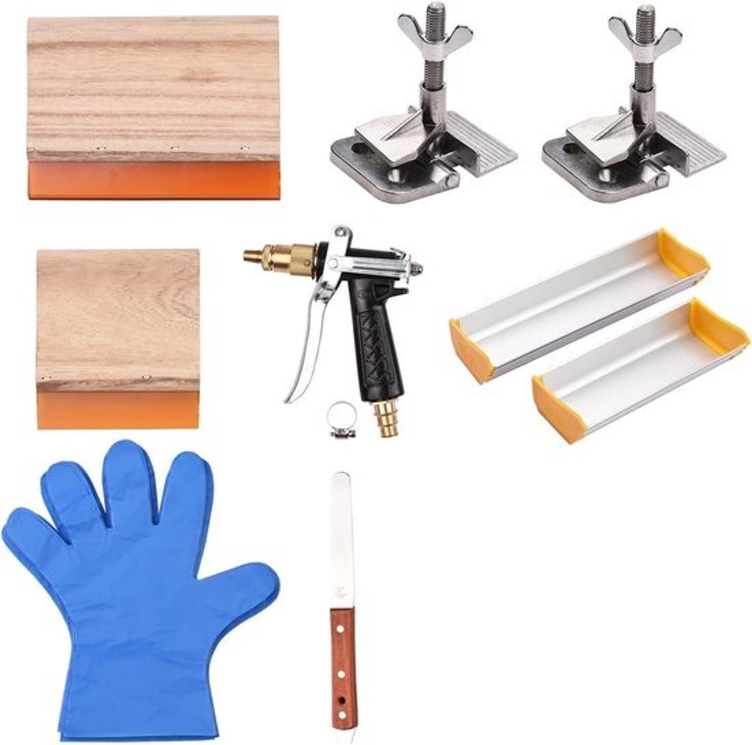 Zeefdruk starterkit - Zeefdrukset - Creatieve projecten - Inclusief klemmen - 15 en 20 cm - Zilver