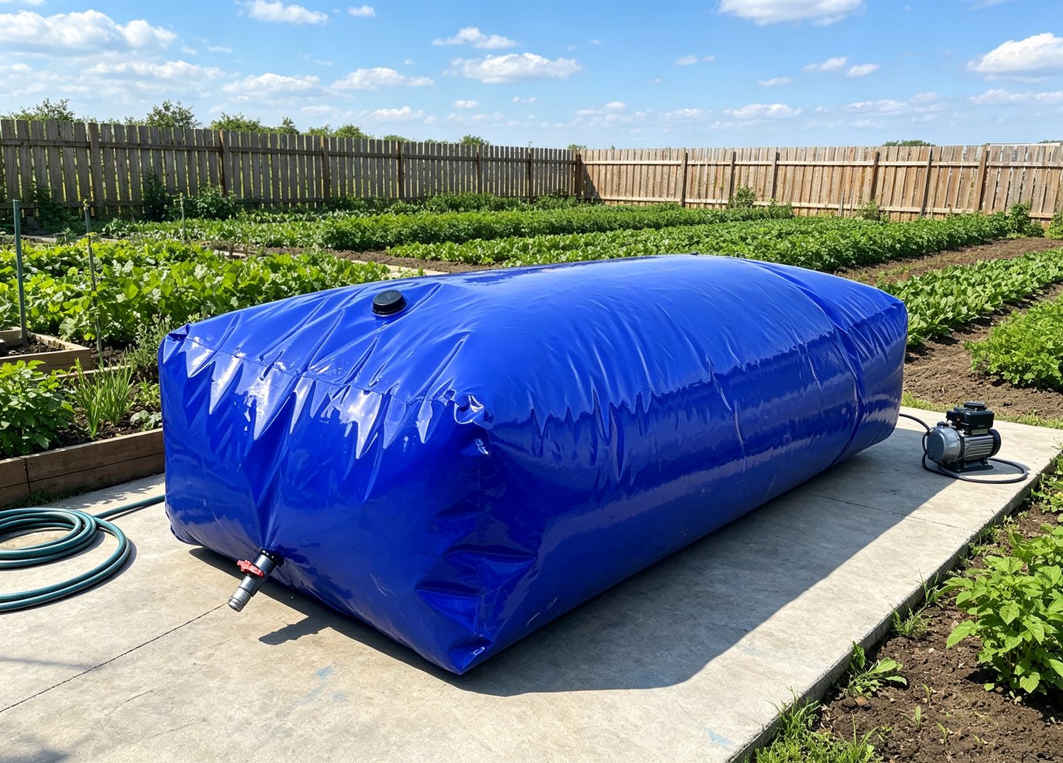Blauwe Opvouwbare Watercontainer 330 liter Flexibele Watertank Waterzak Draagbaar voor Camping Tuin Kampeerwagen Brandblussen en Buitenactiviteiten（120*80*35CM）