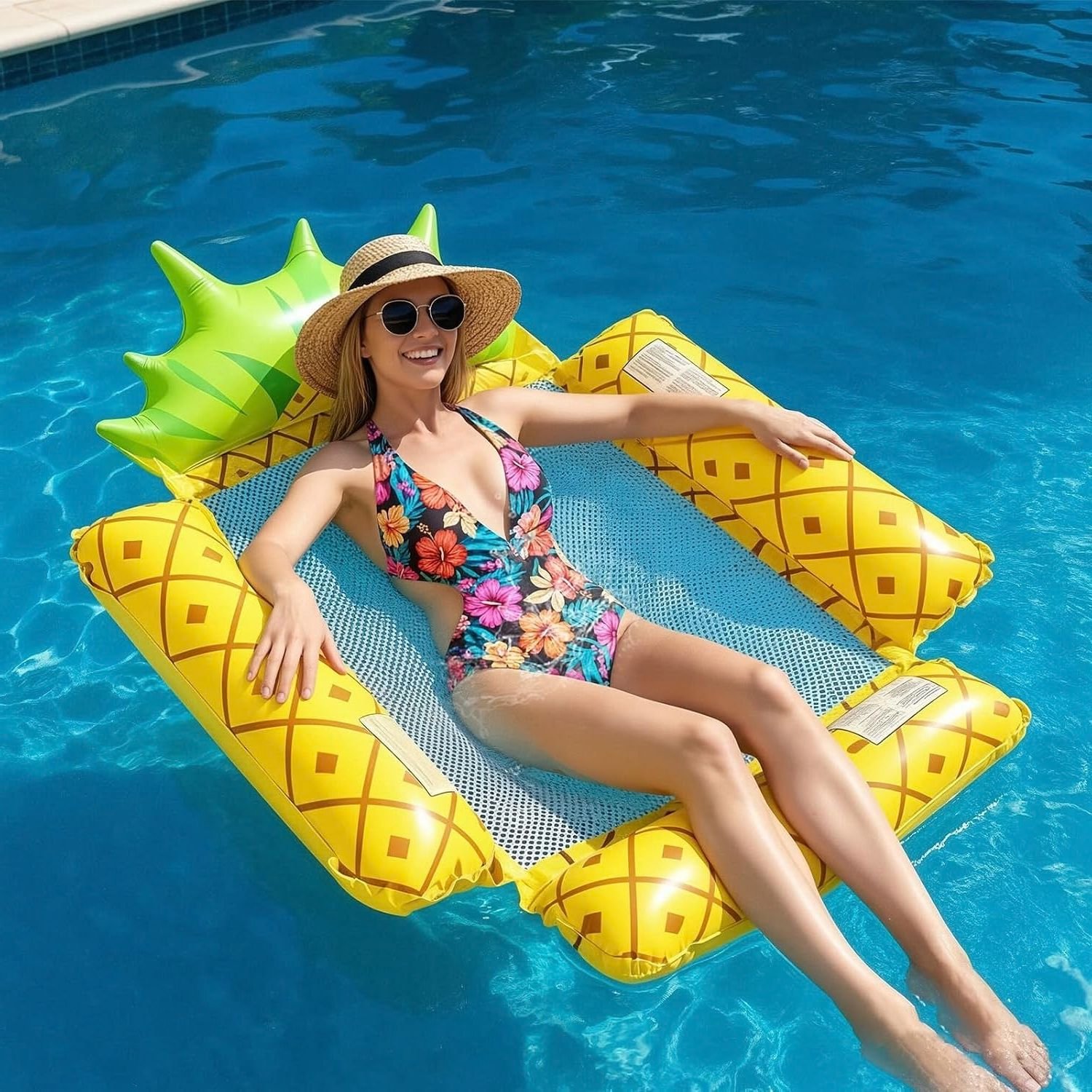 Tanning Pool Bed - Luchtbed Zwembad Opblaasbaar - Geel en Groen