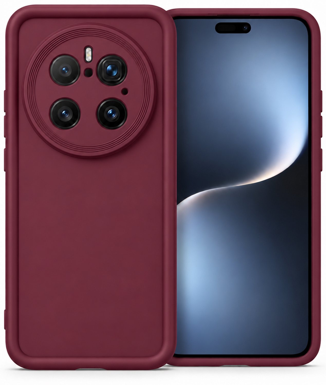 Geschikt voor Honor Magic 8 Pro Hoesje - Siliconen Matte Back Cover - Bordeaux