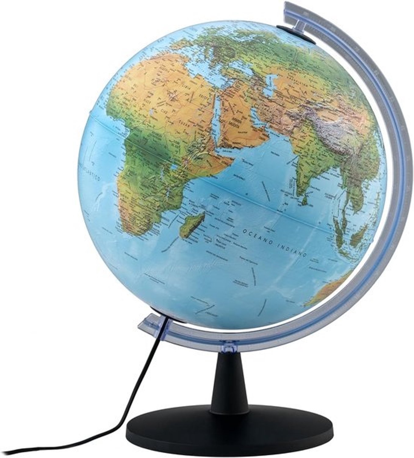 Wereldbol - Aardrijkskundige globe - Educatief leermiddel - Verlichte cartografie - Diameter 40 cm - Meerkleurig