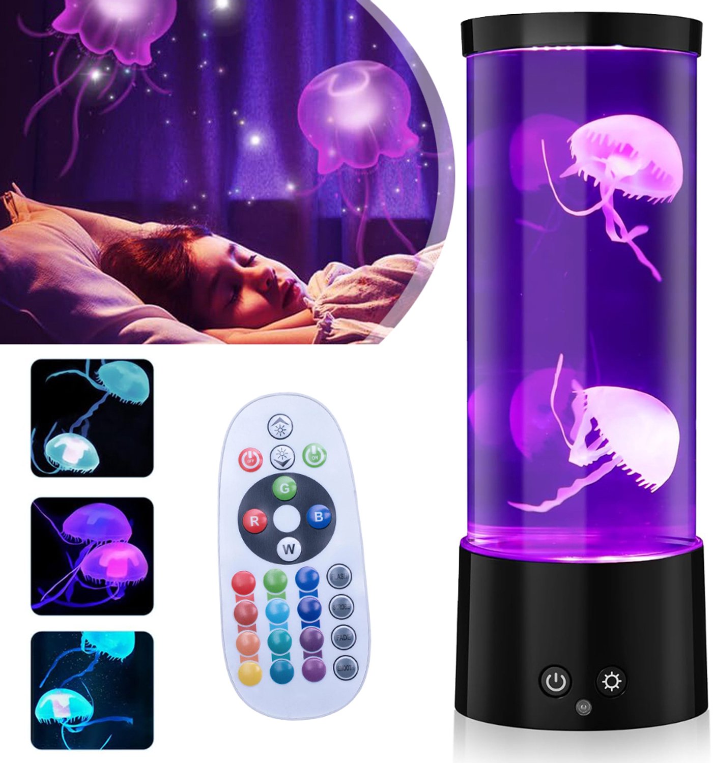 Kwallenlamp - Kwallen-Lavalamp - Sensorische Aquariumlamp Met 17 Wisselende Kleuren - Sfeerlamp - Tafellampen Op USB Of Batterijen