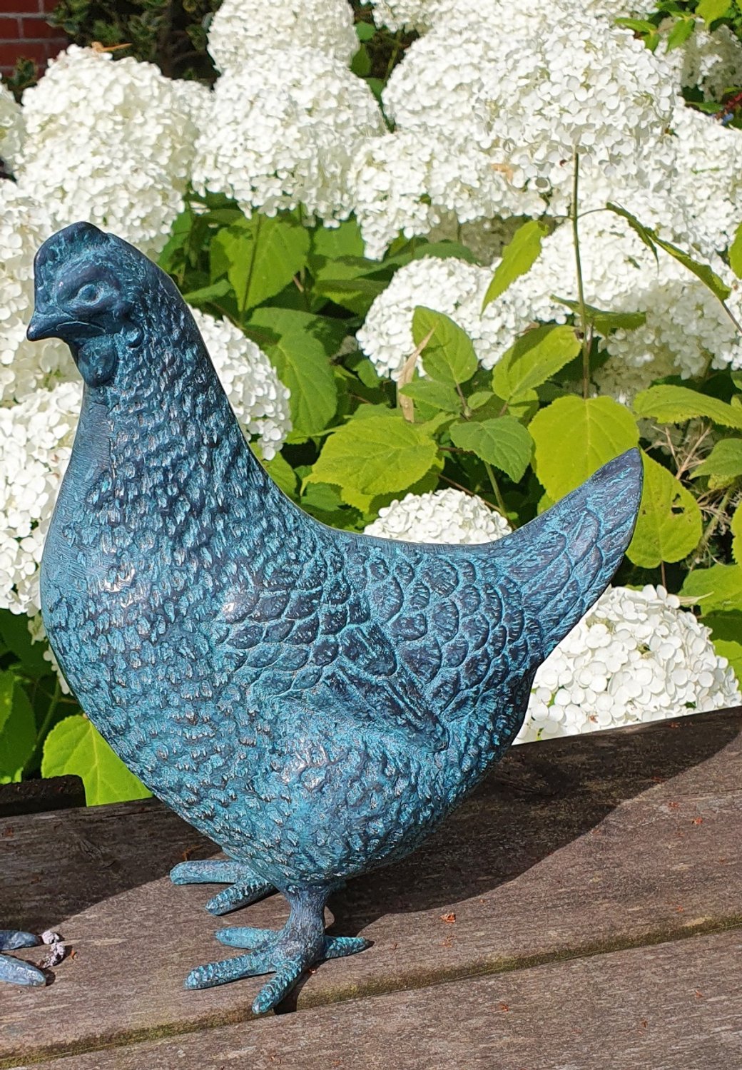 Tuinbeeld -HEN - bronzen beeld - kip - 20 cm hoog -BRONS