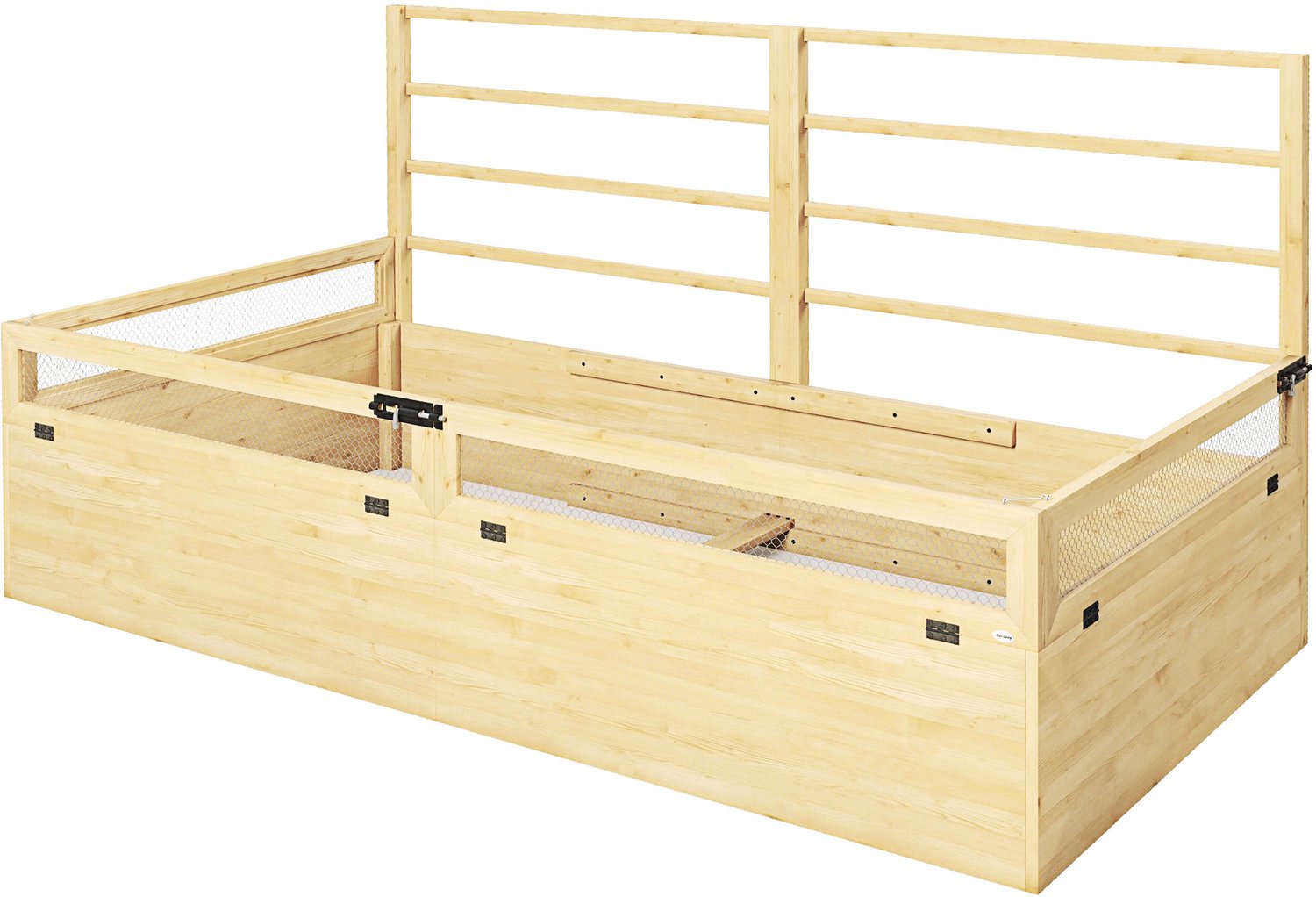 Sunona Verhoogde plantenbak met rek - Voor klimplanten - Van dennenhout - 183 x 98,5 x 95 cm - Natuur