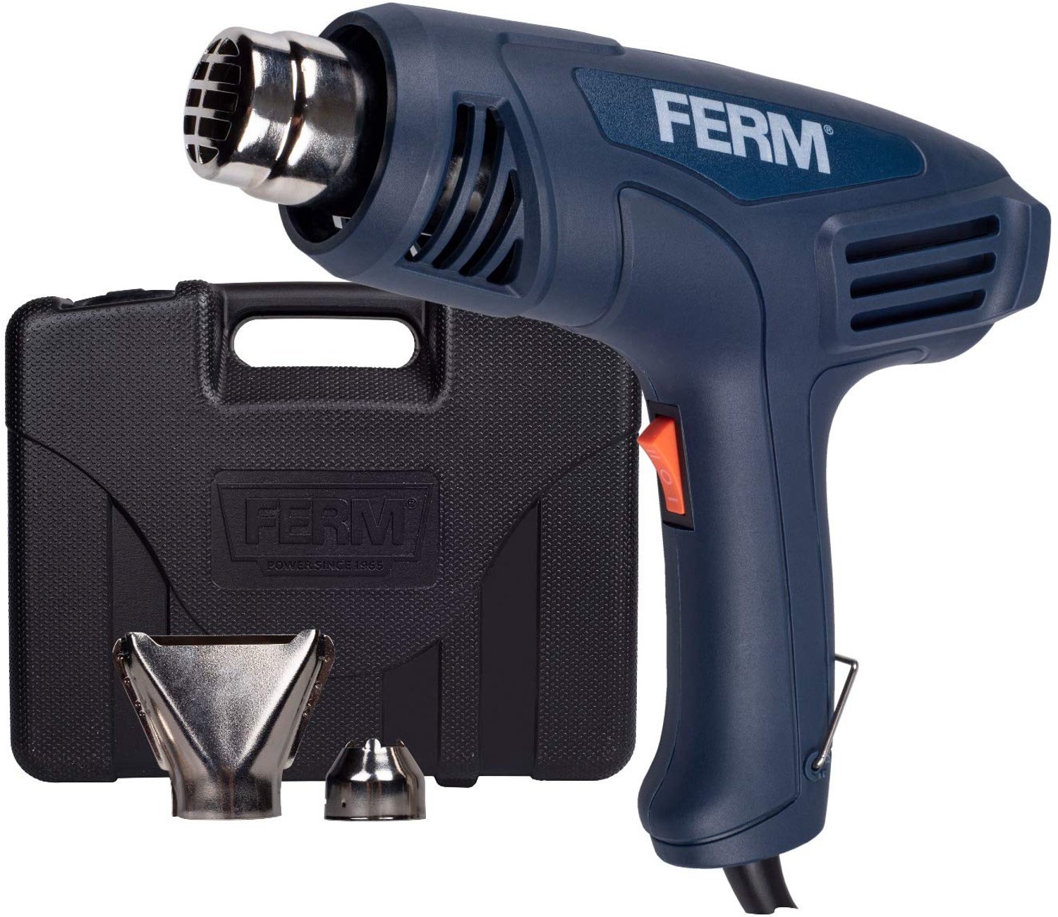 Heteluchtpistool 2000 W - Twee Temperatuurinstellingen 450°C En 600°C - 2 Mondstukken - Blauw - Klusgereedschap