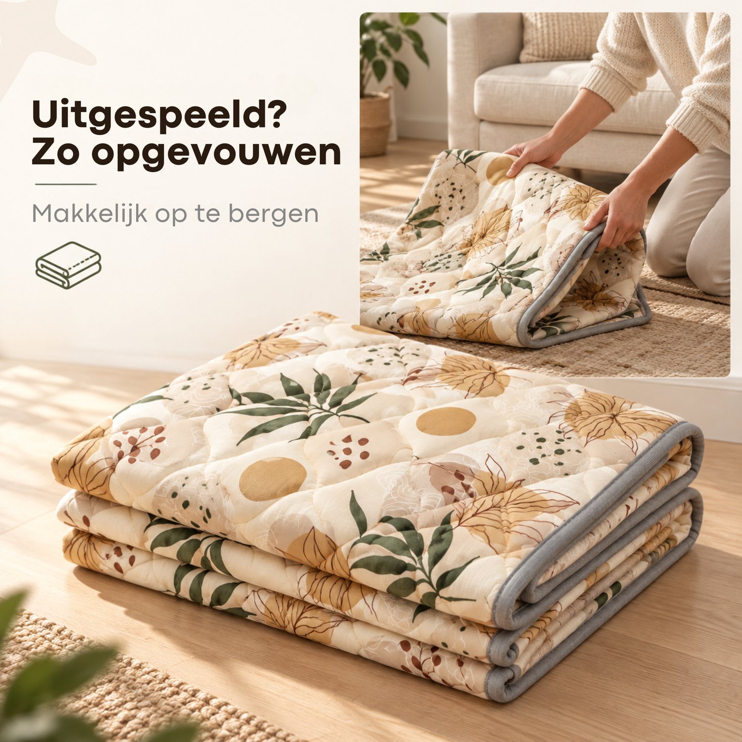 Nexar Speelmat Baby - 127×127 cm - Extra Dikke Foam Speelmat & Speelkleed - Antislip, Waterdicht & Wasbaar - Baby Speelkleed voor Peuters – foto 8
