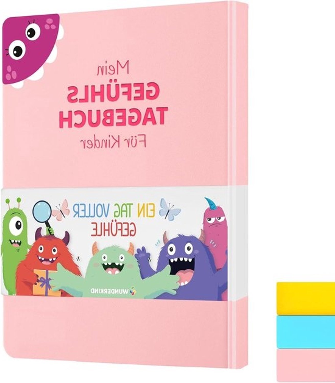 Emotiedagboek - Gevoelens begrijpen - Leren voor kinderen - Pedagogisch ontwikkeld - 22.8 x 16.9 cm - Flamingoroze