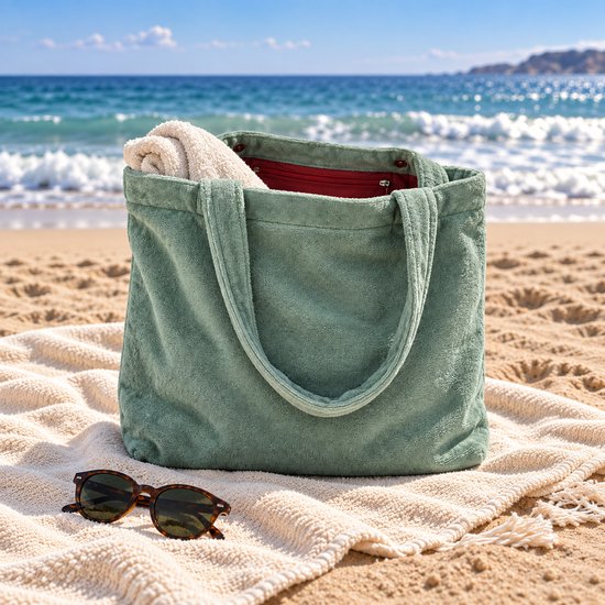Funnies Luiertas - Velours - Stone Green - Mom Bag — afbeelding 4