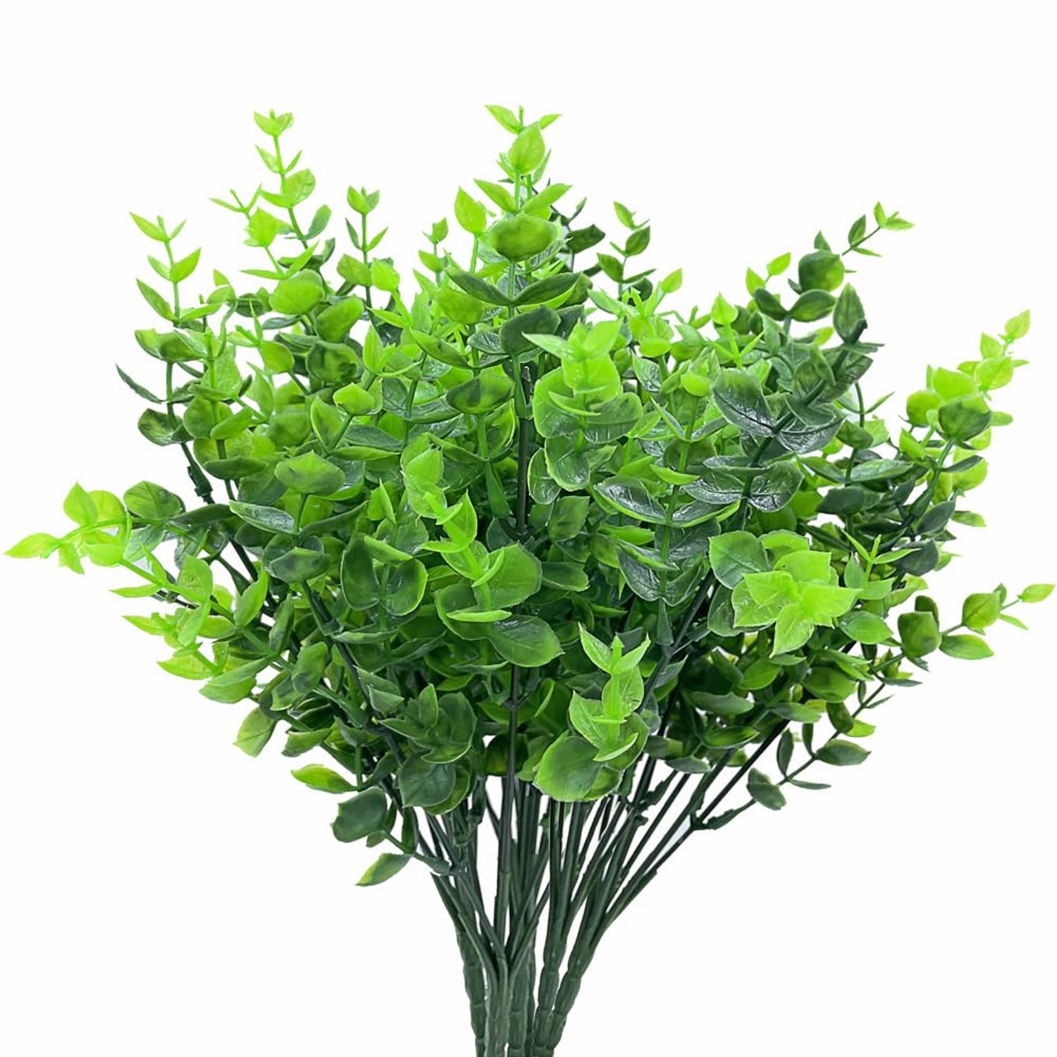 Kunstplanten Buiten - Kunststruiken van Kunststof - Groene Decoratieplanten - Voor Tuin, Balkon, Terras en Buitenruimte - Set van 15