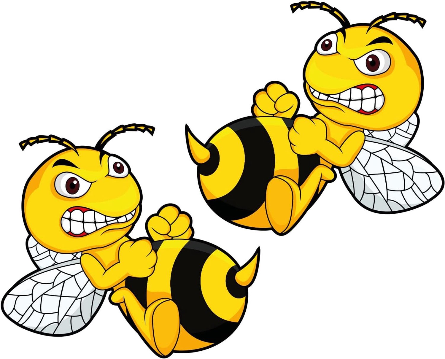 Sticker boze bij 15 x 13 cm - hoogwaardige digitale druk - UV- en weerbestendig - ideaal voor auto - Vemera