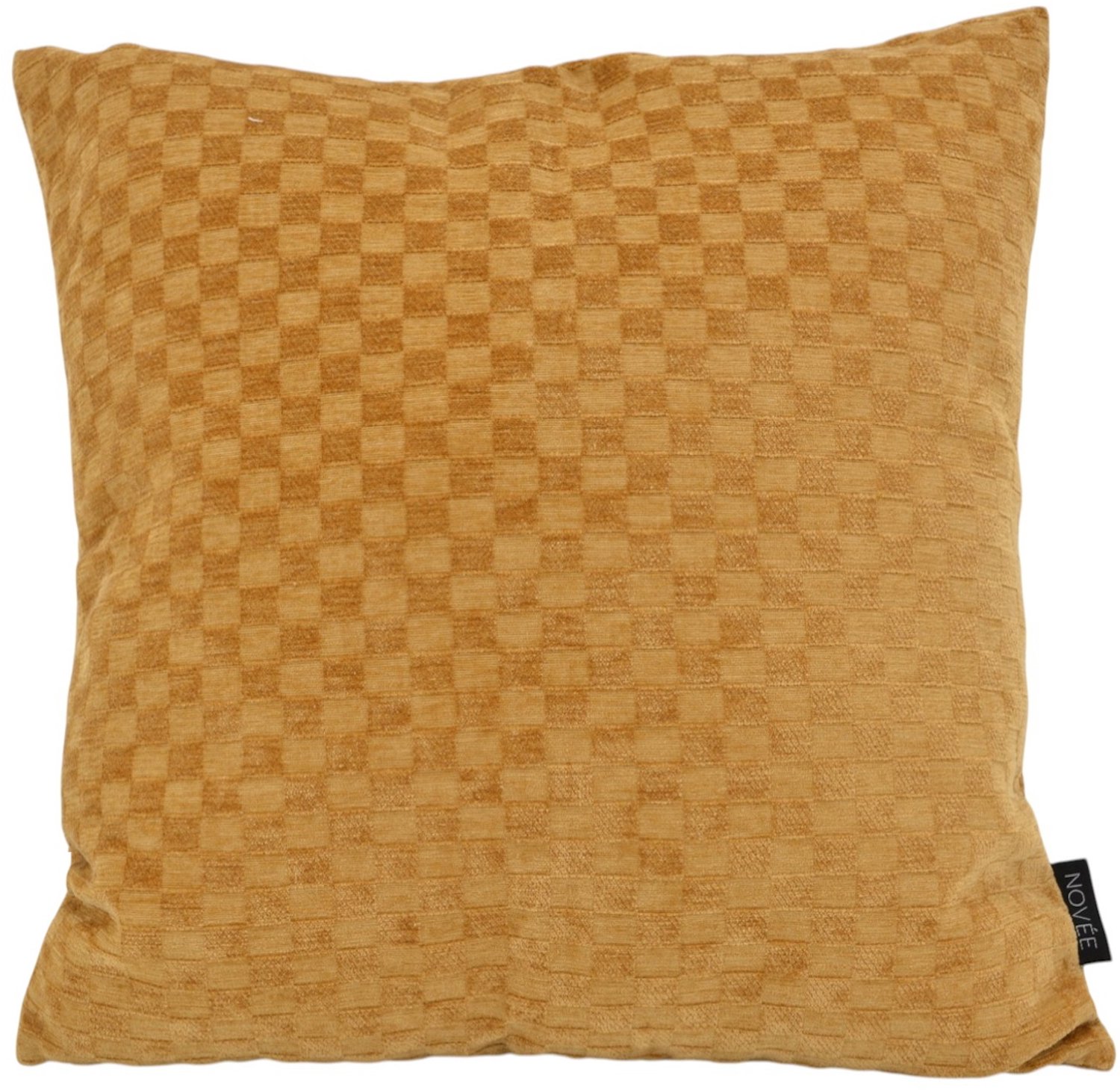 NOVÉE Chenille Checker Oker Kussenhoes | 45x45 cm | Polyester