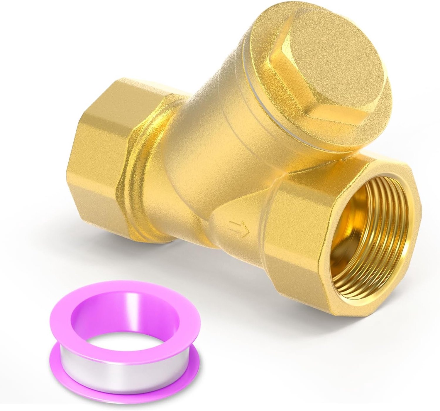 Y-zeefgaasfilterklep 1-1/4" BSP DN32 - messing - hoge drukbestendigheid - ideaal voor water-olieafscheiding - Vemera