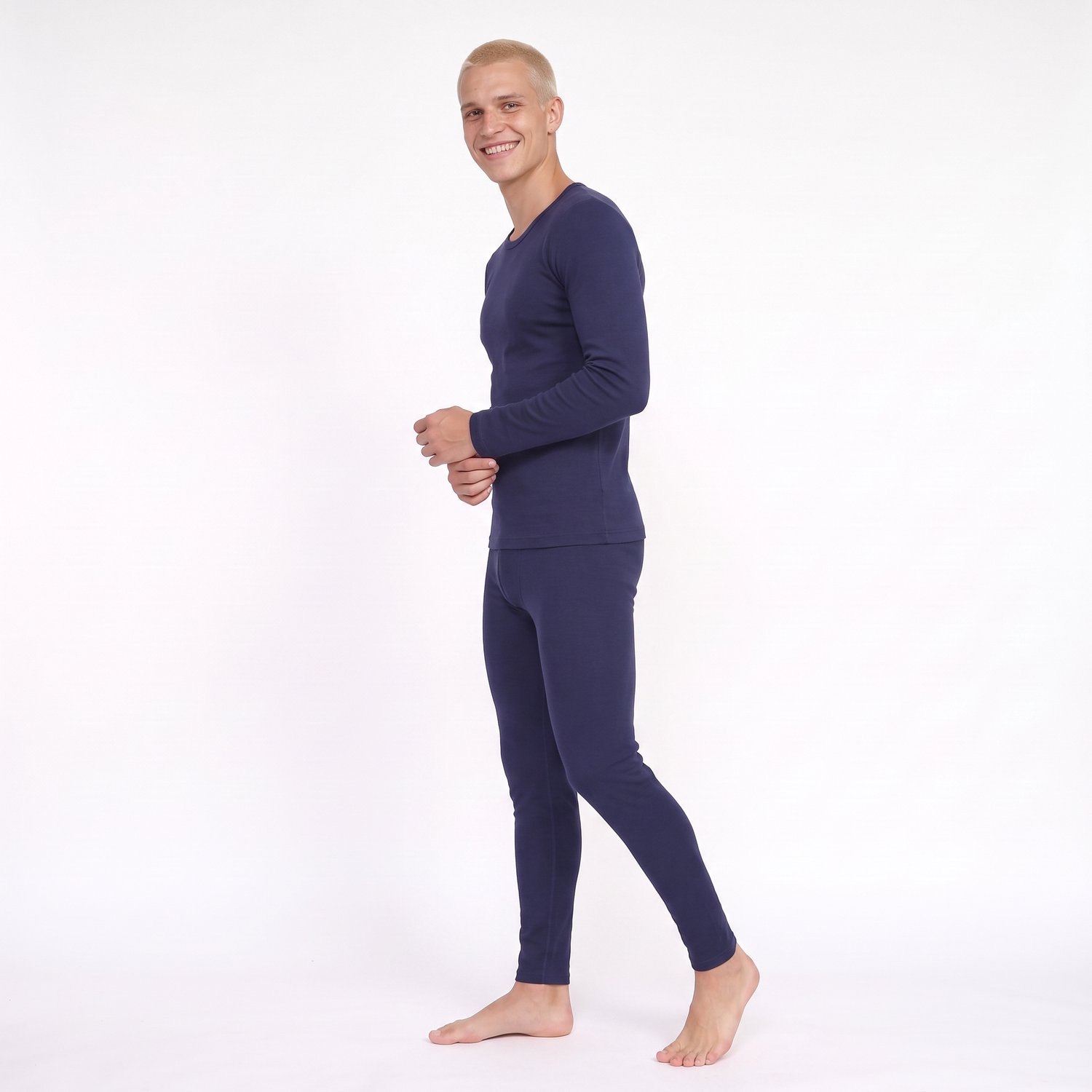 Henry Rubens - Thermo Ondergoed Heren Set - Merino Wol - Thermoshirt en Thermobroek - Donkerblauw - Maat XL