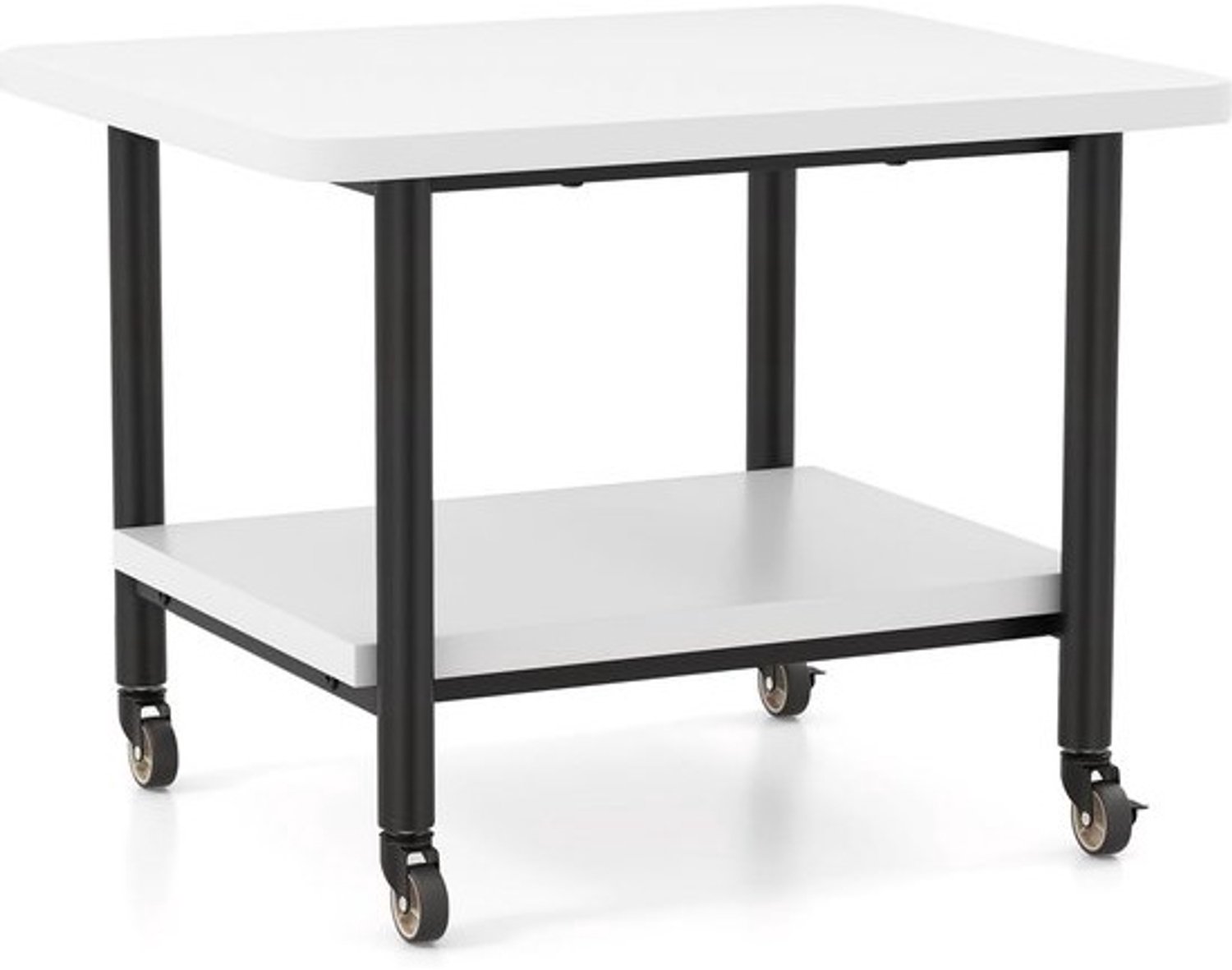 Verrijdbare printertafel - 2 niveaus en remmen