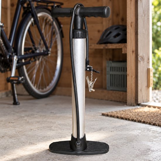 Fietspomp Classic - Zilver - Vloerpomp voor Dunlop, Presta en Schrader — afbeelding 5
