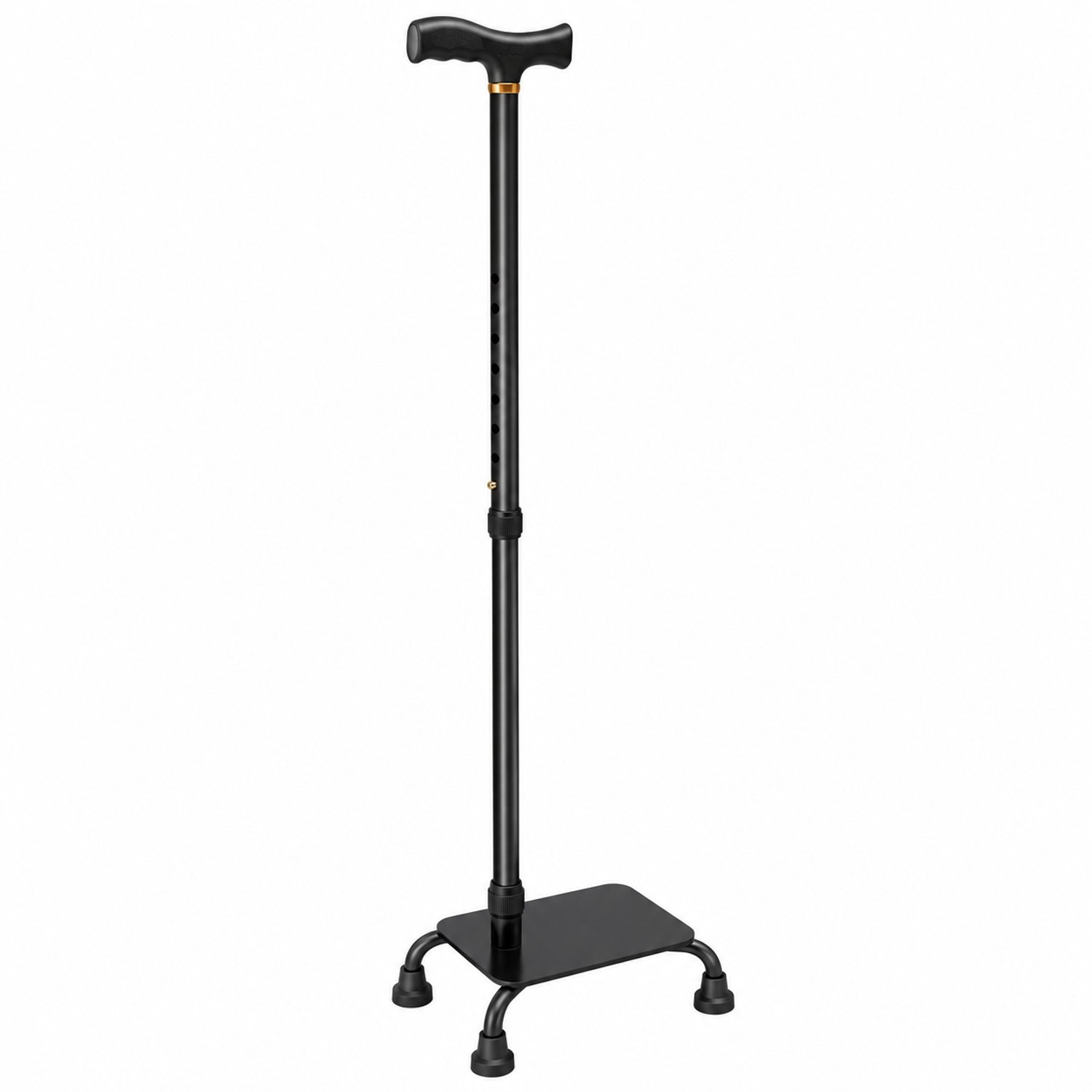 DPLUNIQ Wandelstok - Kruk - Loopstoel - Loopkruk - 2 in 1 - 4 Poots - Variabel 85-105cm - Max 150kg - 10 Standen - 1,5kg - Zwart