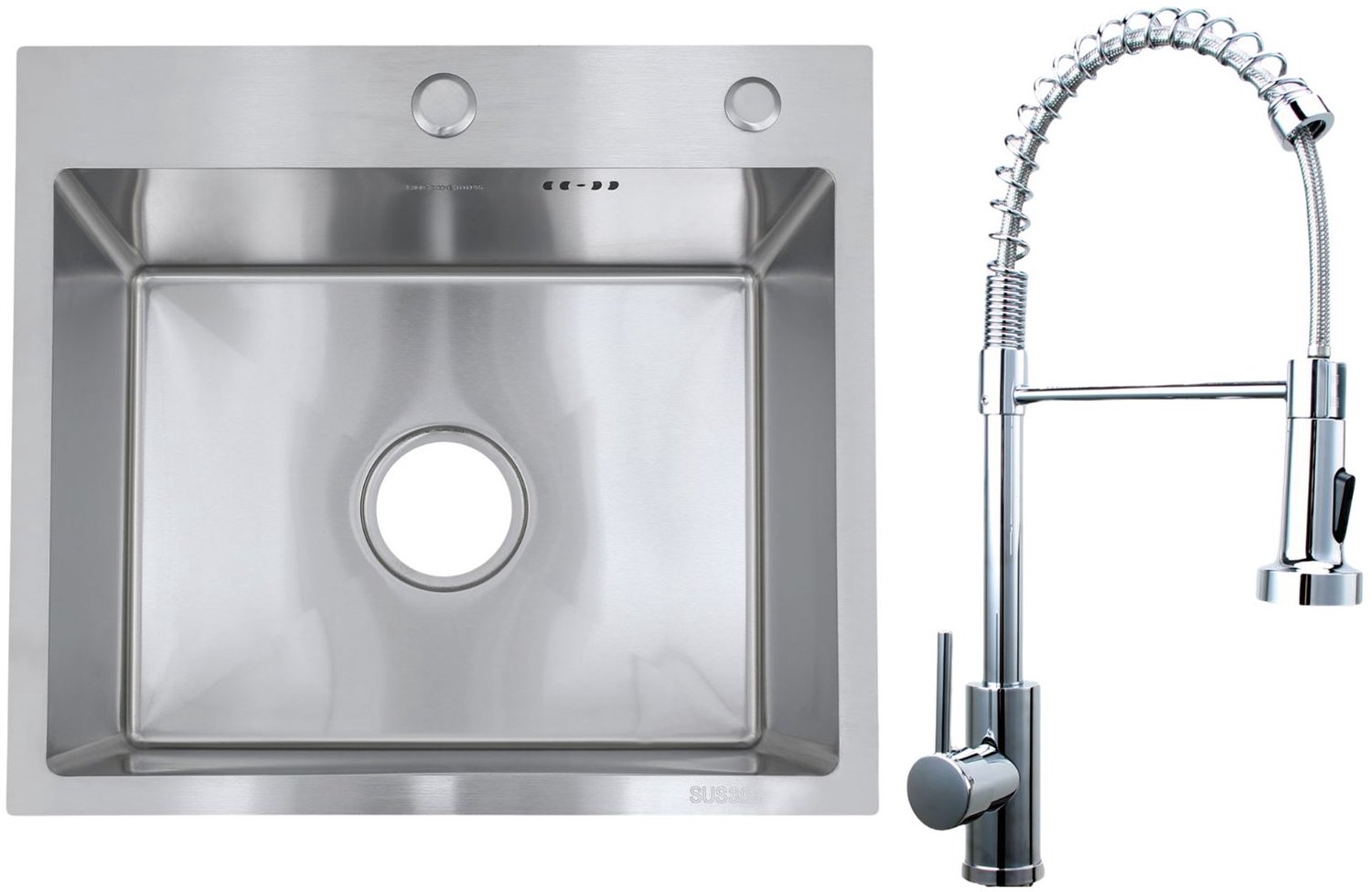 Faizee Home Future RVS Spoelbak Zilver 50x45x22 cm met Spiral Kraan