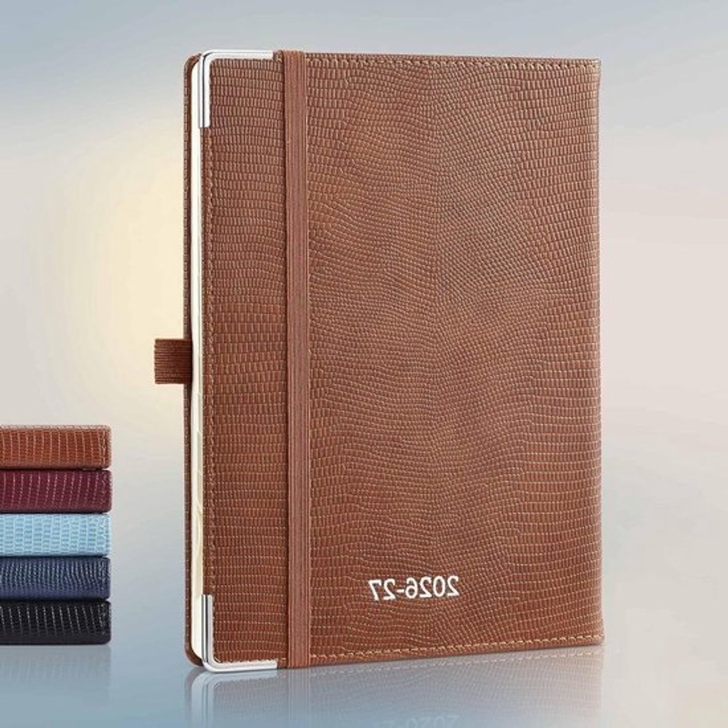 Agenda 2026 2027 - Weekplanner en boekagenda - Dagelijkse planning - Luxe PU-leren kaft - A5 - Bruin