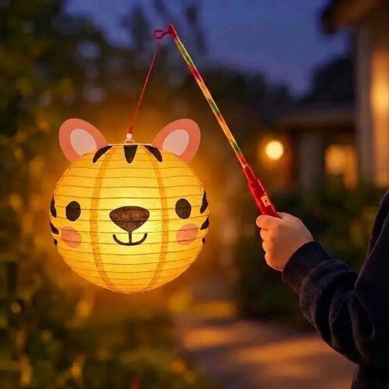 tijger lampion met stok — afbeelding 2