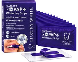 Luxury White V34 X PAP+ Purple Whitening Strips - Dual Action Tandenbleek Strips met Paarse Correctie Technologie - 14 Paar - Tanden Bleken - Logic Whitening - Cresting 3D Formula - Smile