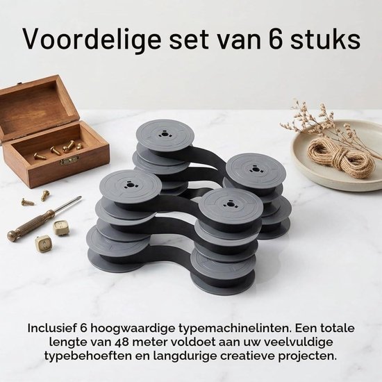 Nylon Typewriter Straps voor Universele Vervangingen, 8 m Spoel, Geschikt voor Olivetti GR4 en Kantoorbenodigdheden — afbeelding 2