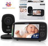 LUVION® Platinum Ultra Black - Babyfoon met Camera - Uitbreidbaar tot 4 Baby Camera's - Premium Baby Monitor