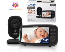 LUVION® Platinum Ultra Black - Babyfoon met Camera - Uitbreidbaar tot 4 Baby Camera's - Premium Baby Monitor